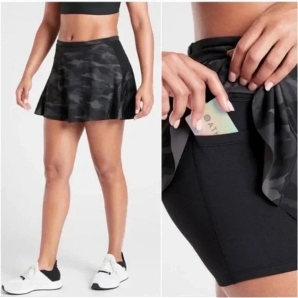 NWT ATHLETA Match Point Skort Supersonic Camo Tennis UPF Stretch Sz S